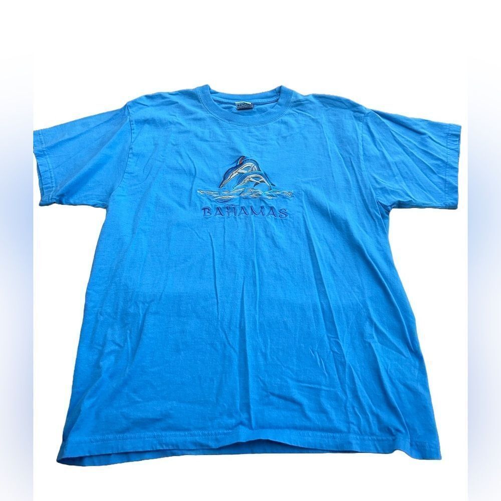 Vintage Bahamas Embroidered Dolphin Tshirt